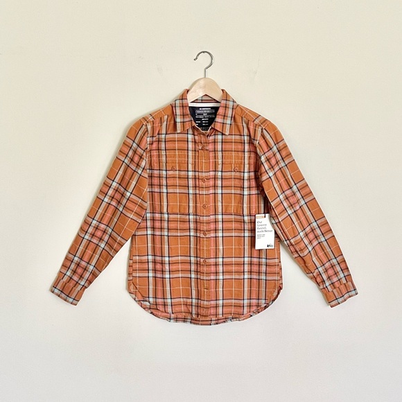 REI Tops - NEW REI Heritage Wallace Lake Flannel Shirt Sunset Spice Women’s size XS